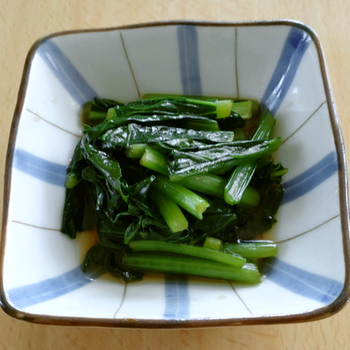 【防災パッククッキング】小松菜のナムルの写真