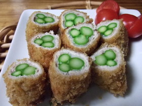季節のぶたまきフライ アスパラ