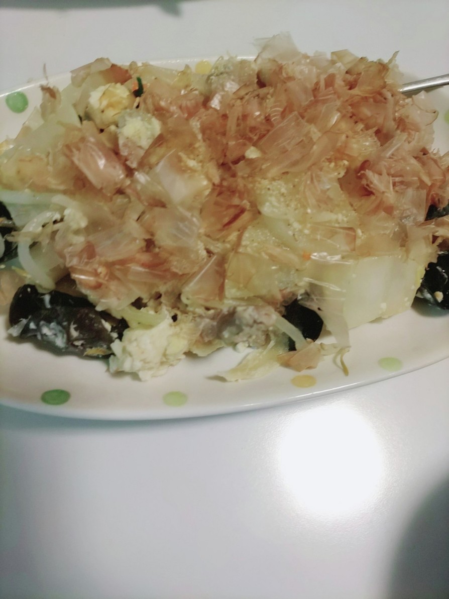 豚肉と野菜と豆腐を使った和風チャンプルーの画像