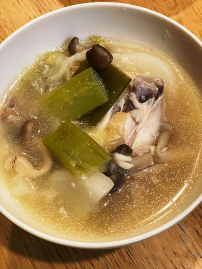 クッキングプロで作る鶏とネギの塩麹スープの写真