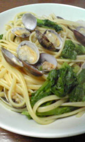 菜の花とあさりの和風パスタ