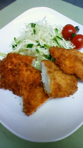 ジューシー♪むね肉でチキンカツ