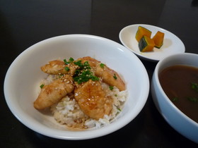 トリムネ肉の梅はさみ丼