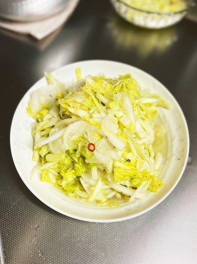 残ったらっきょうで☆白菜とカブのサラダの写真
