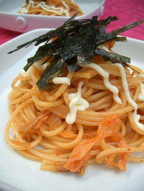 MYキムチで作る♪キムスパ&なめたけ♪