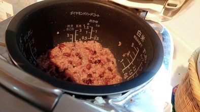炊飯器で小豆粥の写真