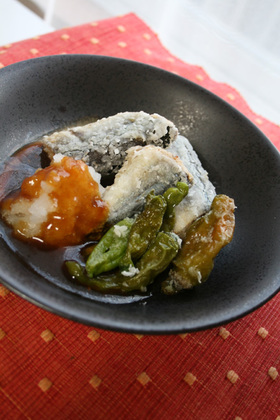 青魚の竜田揚げwith焼肉のたれあんかけ