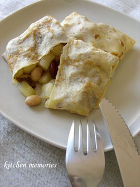 お豆でヘルシー♪りんごのクレープ
