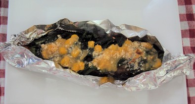 生鮭のコーンクリーム・粉チーズ焼きの写真