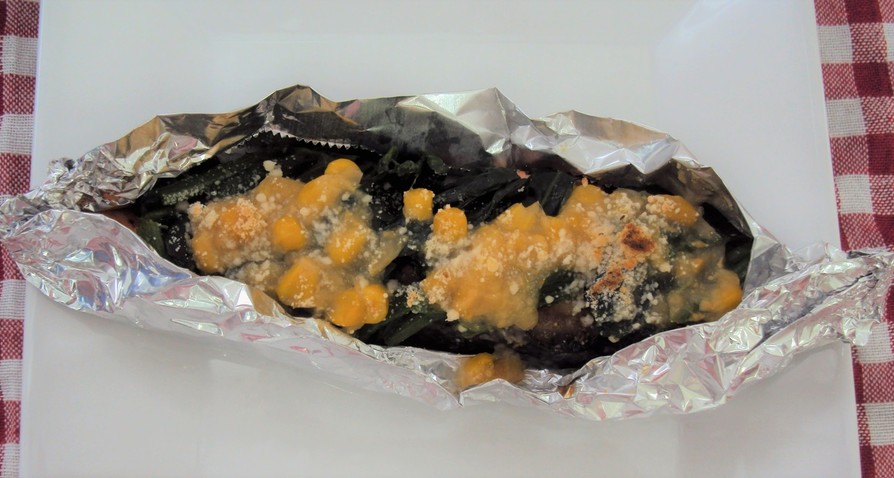 生鮭のコーンクリーム・粉チーズ焼きの画像