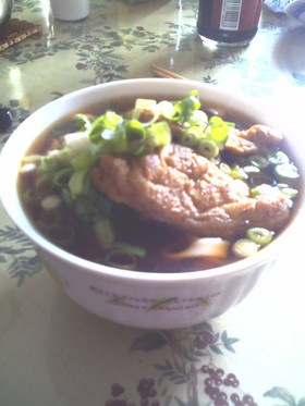 海外でもきつねうどん