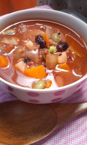 ☆雑穀とゴロゴロ野菜ミネストローネ風