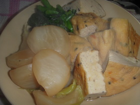 菜の花入り蕪とがんも煮