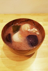 ねっとりホクホク紫芋の味噌汁