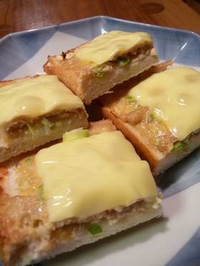 朝ごはんに葱チーズ和風トースト