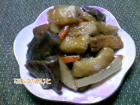 芋がらの煮物(^^♪治部煮風