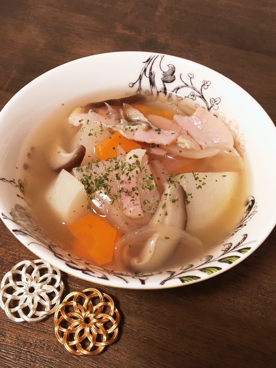 給食の「かぶのスープ」♡15分で手作りの画像