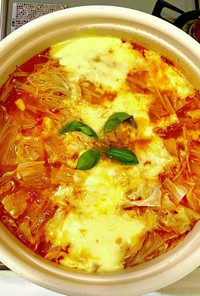 鶏肉と白菜のイタリアントマト鍋
