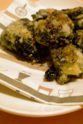 桜海老とワカメ・青海苔の豆腐焼き