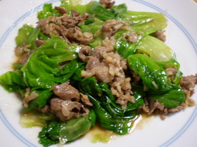 レタスと牛肉のオイスターソース炒め