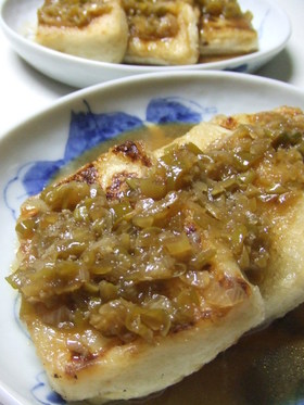 何にでも合うネギソースと豆腐ステーキ♪