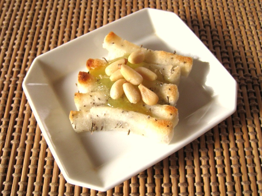 松葉餅おかきのパインアメ＆松の実添えの画像