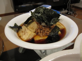 揚げだし豆腐・納豆大根おろしのせ
