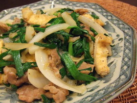 新玉ねぎの炒め物★with ニラとあげ