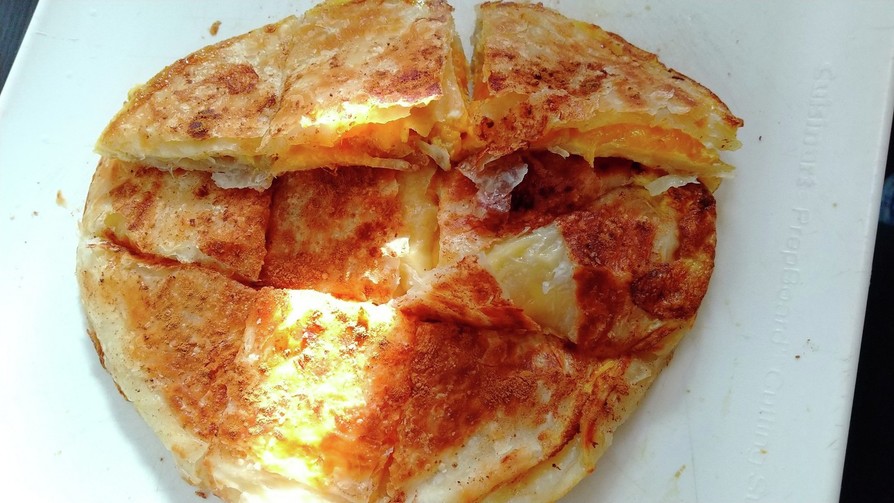 チャパティのスイーツ卵サンド焼きの画像