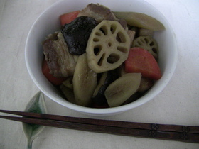 塩豚と根菜のいり煮