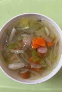 【保育園給食】白菜とウインナーのスープ