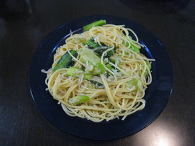 ちりめんじゃこと小松菜のペペロンチーノ☆