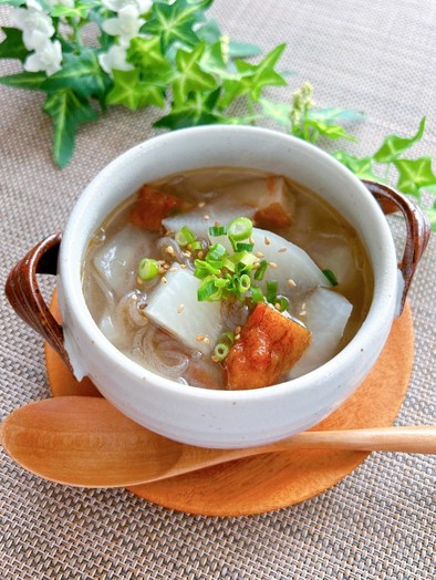 大根と糸こんにゃくの簡単★中華スープの写真