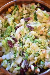 白菜とお豆のカレーマヨサラダ