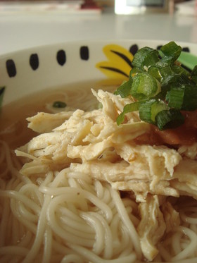 蒸し鶏の梅にゅうめん
