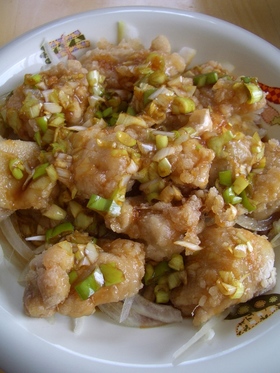 レンジで簡単から揚げ✤油淋鶏風