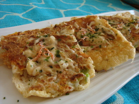 油あげで☆ご飯お好み焼き