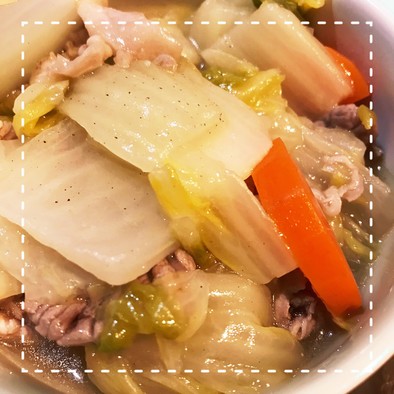 レンジ時短で簡単！白菜と豚肉の塩あんかけの写真