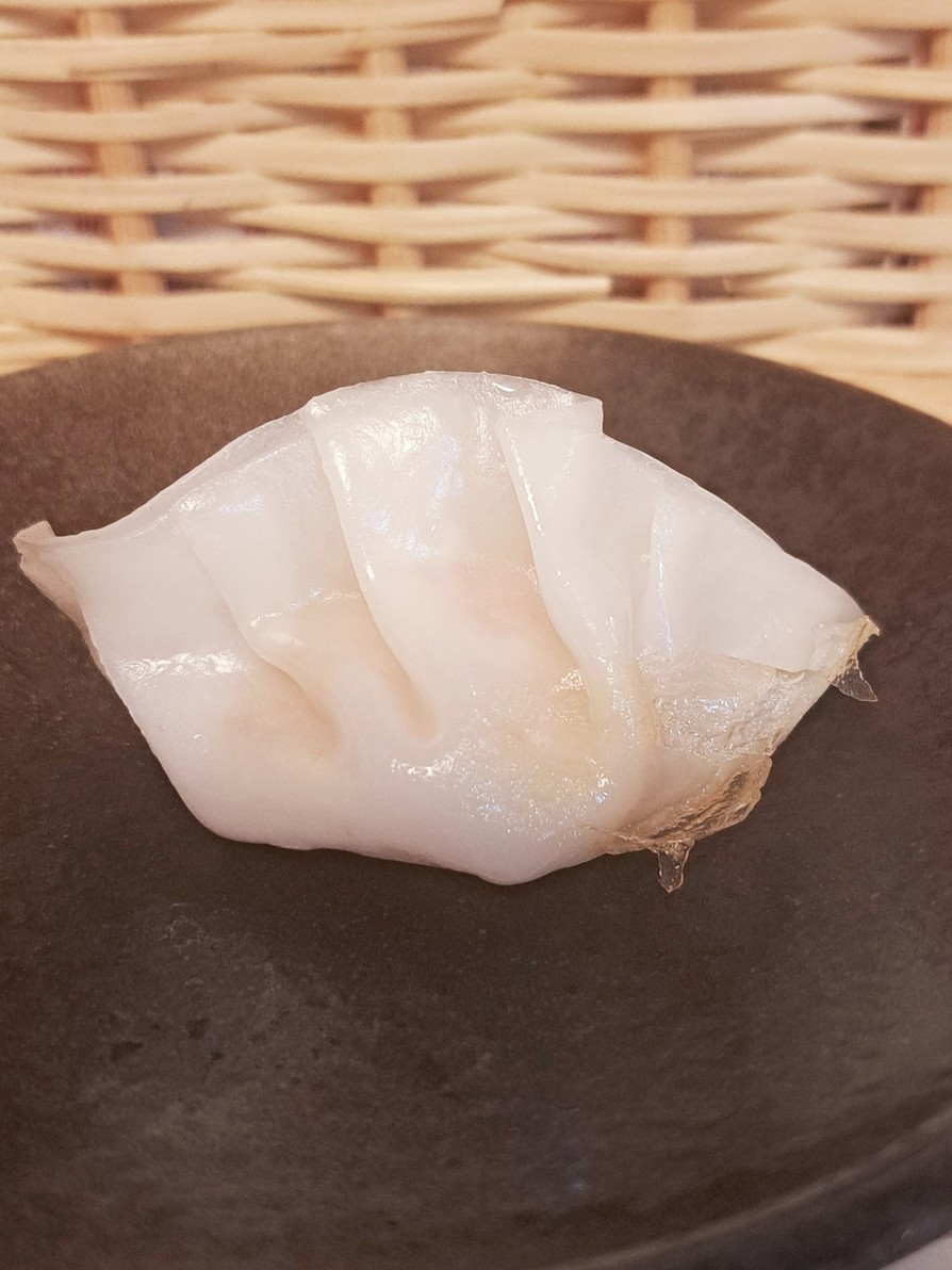 【備忘録】お米の皮で作る海老蒸し餃子の画像