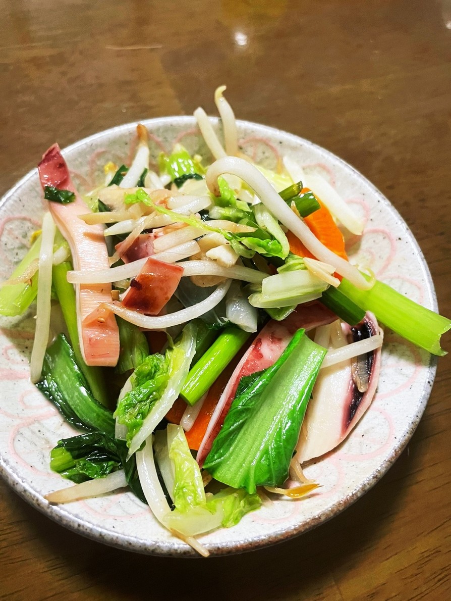 シンプル味！イカの塩野菜炒めの画像