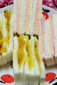 サンドイッチ/夏みかんジャム・ハムチーズ