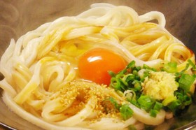 ✿こだわり醤油で♡釜玉うどん✿