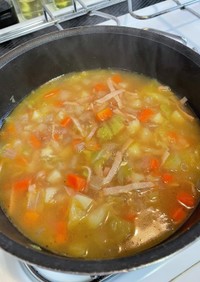 残り野菜の中華スープ