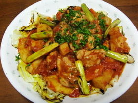 野菜たっぷり鶏のトマト煮込み