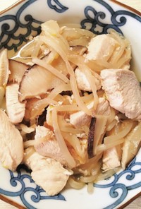 簡単 節約✾鶏むね肉と もやしの白だし煮