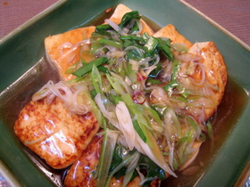 豆腐のピリ辛ねぎあんかけ