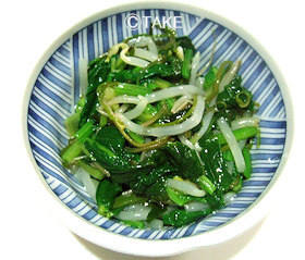 ほうれん草ともやしの♪めかぶ和え