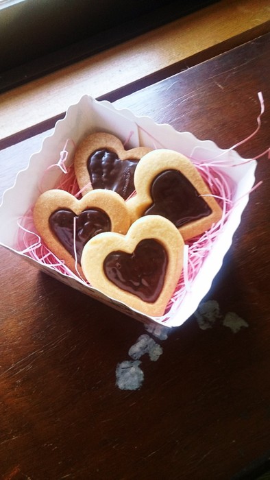 バレンタインにハートチョコレートクッキーの写真