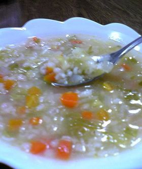 押し麦の野菜スープ