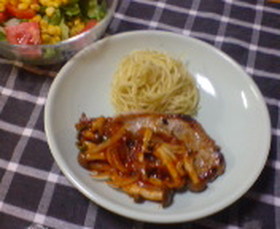 こくウマケチャップ味のポークソテー